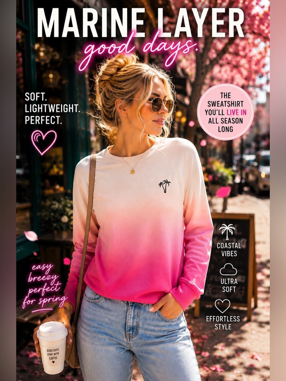 Marine Layer Pink Ombre Sweatshirt